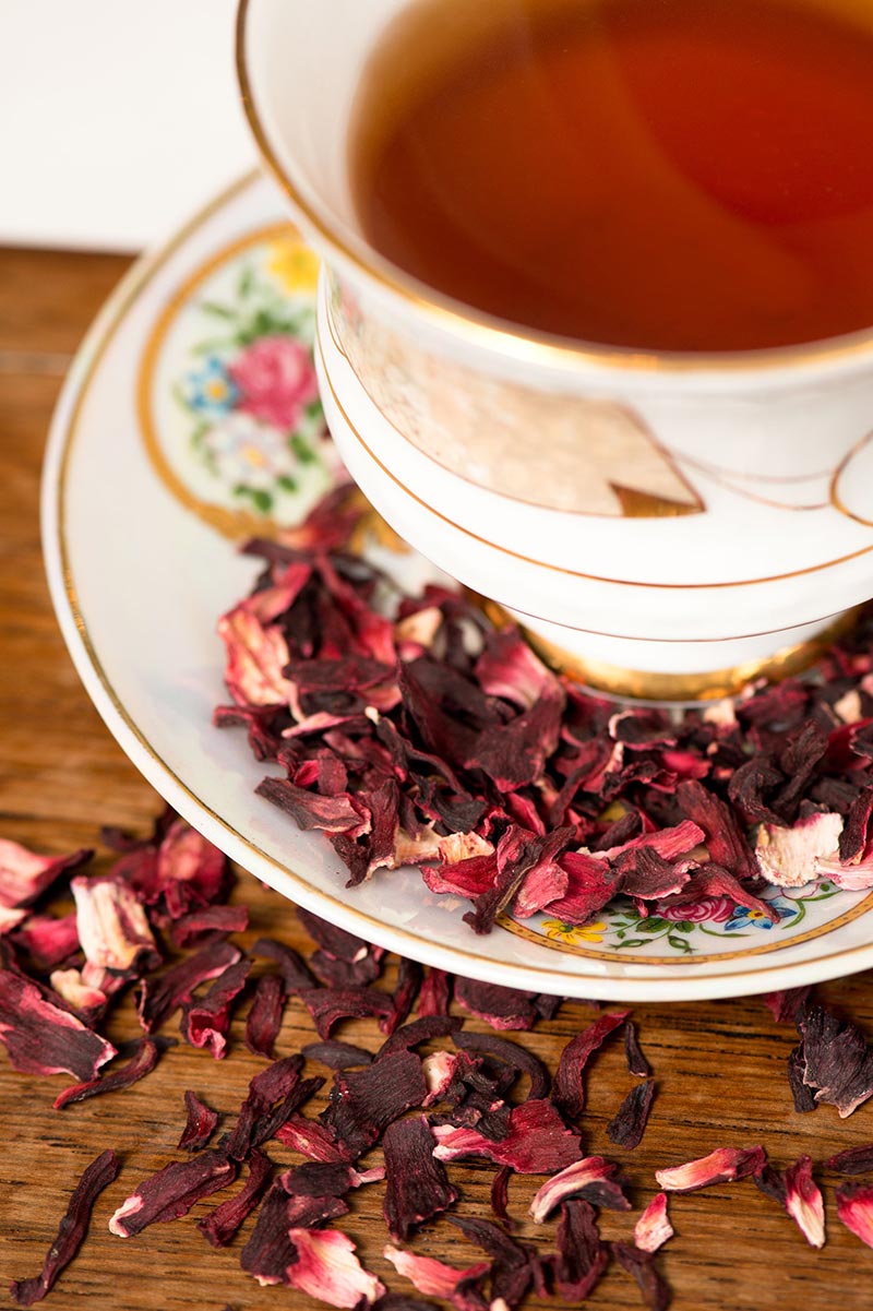 Hibiscus Loose Leaf Tea in a cup